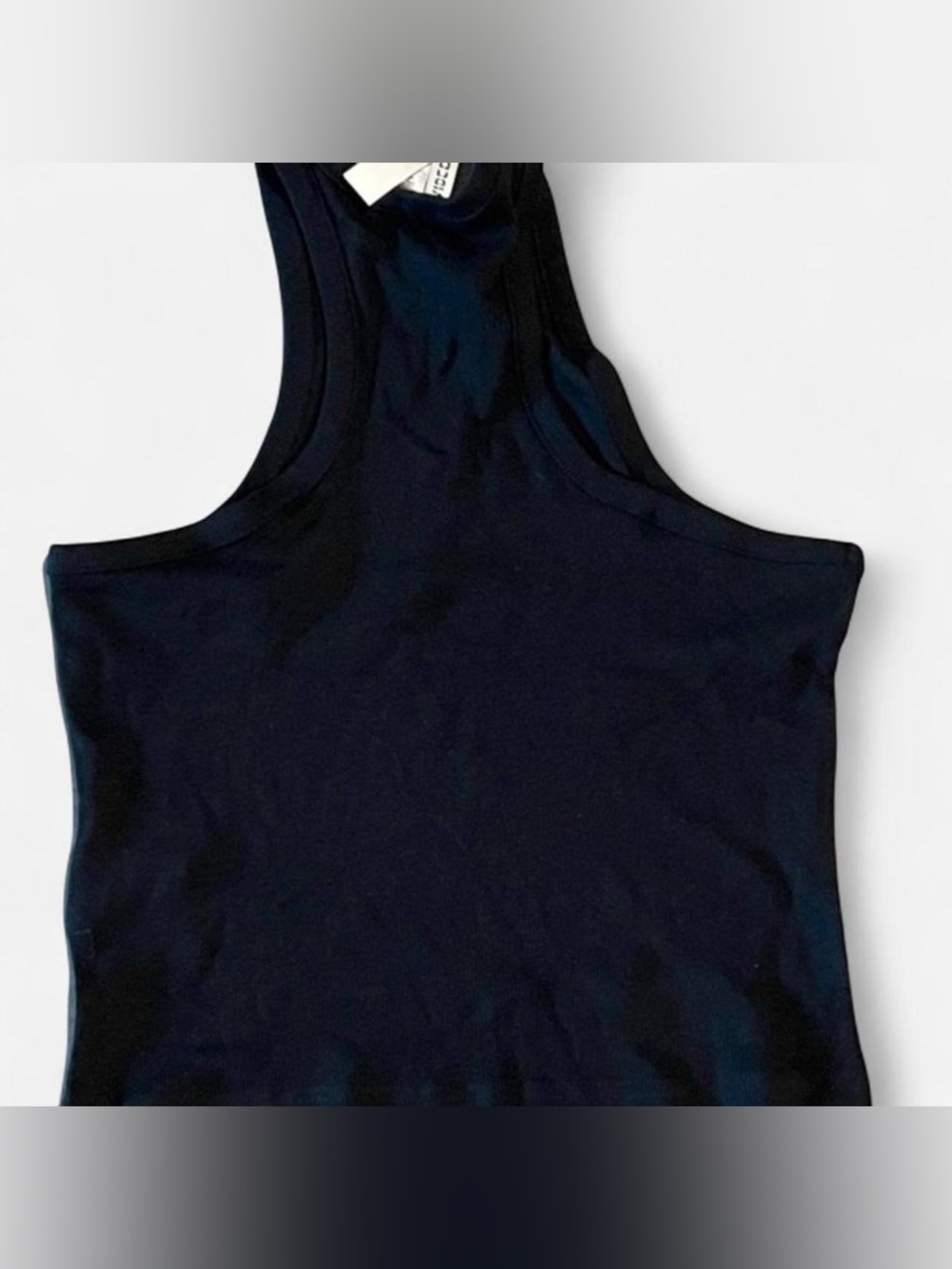H&M Divided‎ Black Ribbed Tank Top - Classic Sleeveless Crop - Picture 4 of 4